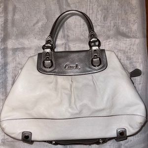 Coach Ashley F15447 leather satchel cream/steal